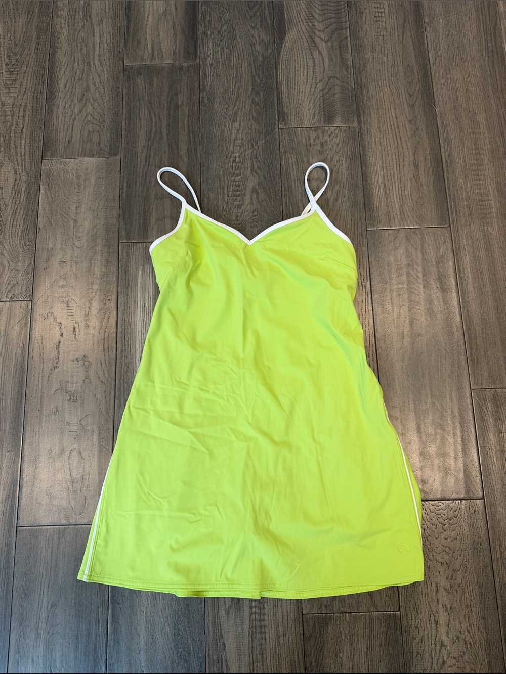Lululemon Neon Yellow Slip Dress with White Trim